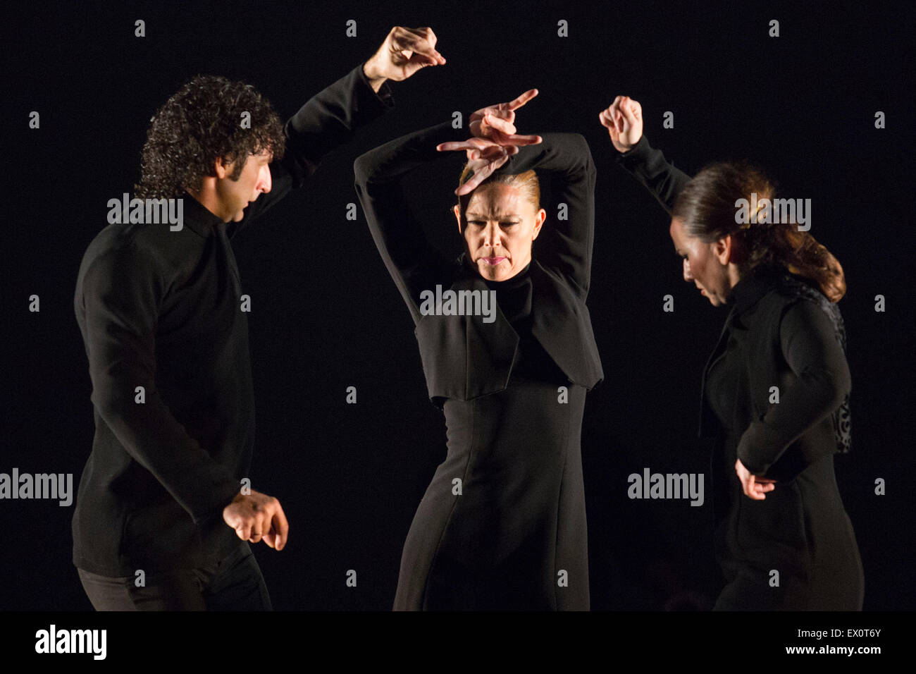 Dancers Angel Muñoz, Charo Espino and Carmen Rivas