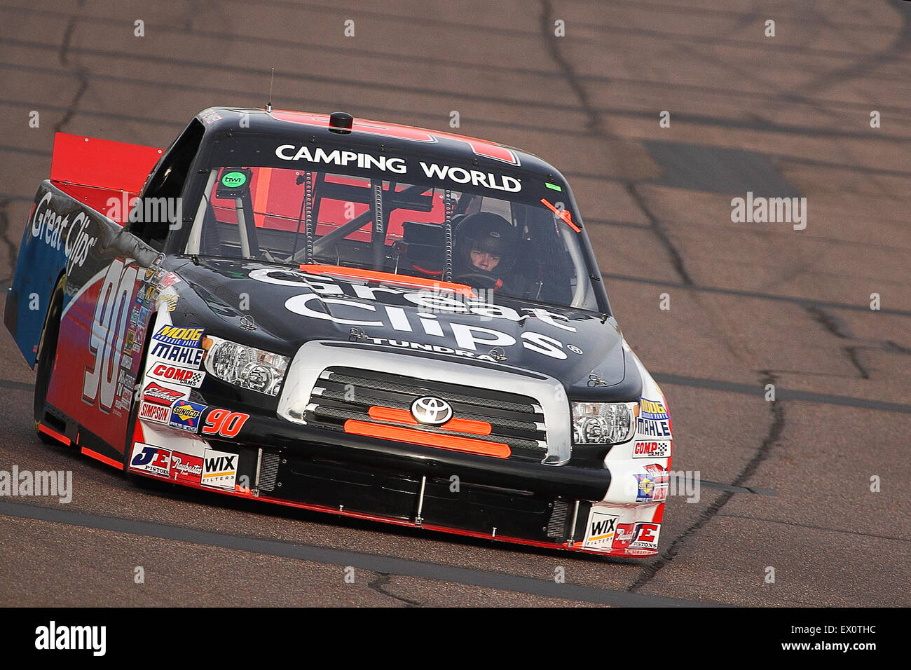 AVONDALE, AZ - NOV. 12: Brad Sweet (90) takes laps in a practice session for the NASCAR Camping World Truck Series Stock Photo