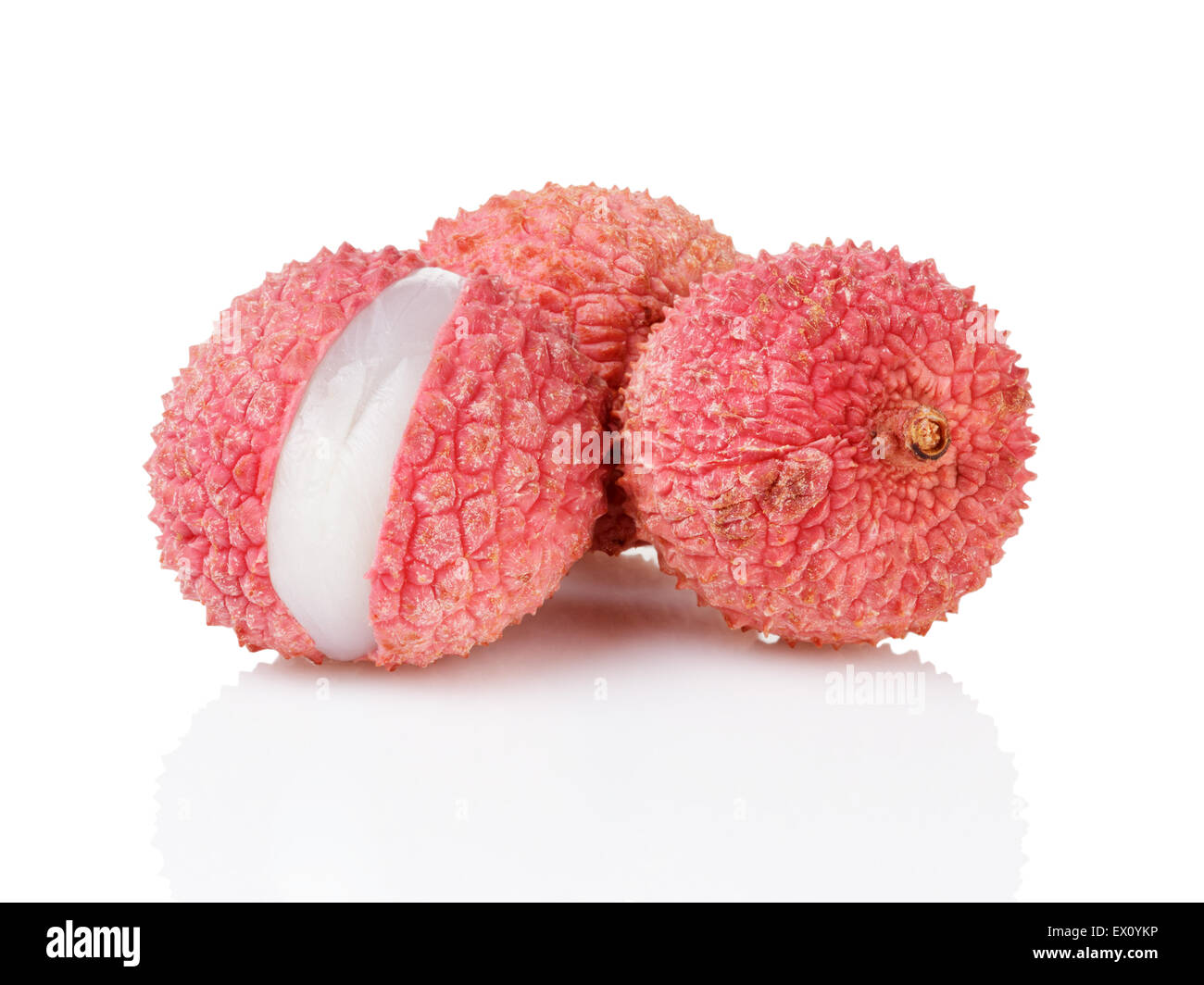 lychee fruits isolated on white Stock Photo