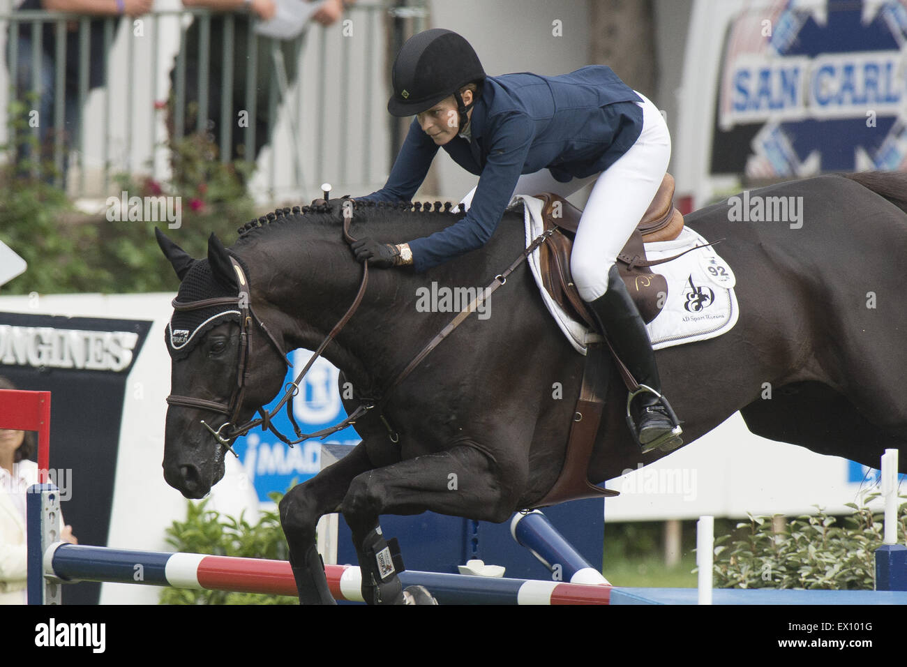 Athina Onassis competes in the Longines Global Champions Tour: Madrid 2015, held at the Campo Villa's Club  Featuring: Athina Onassis Roussel Where: Madrid, Spain When: 02 May 2015 C Stock Photo