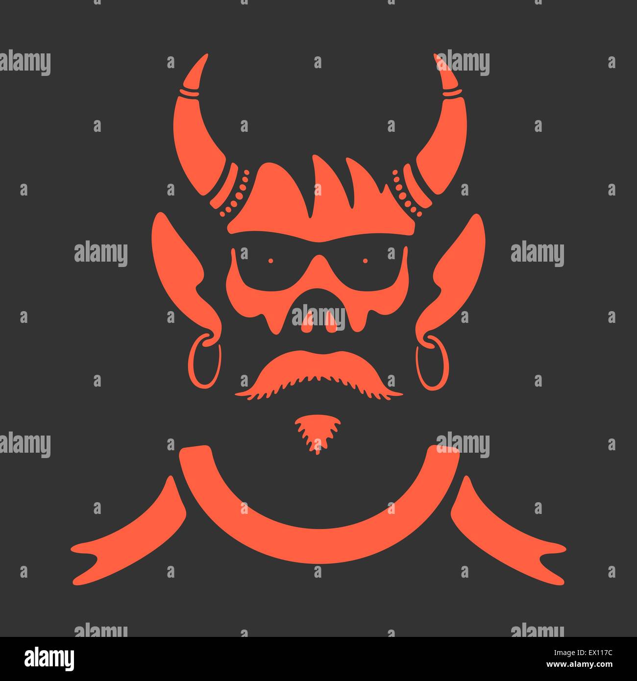 Vector Symbol Skull With Horns Stock Vector Image & Art Alamy