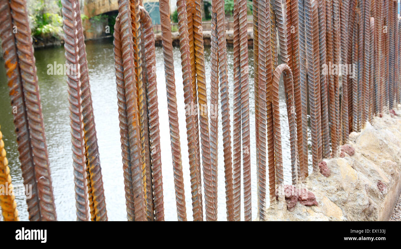 Close up of steel bars in a construction site Stock Photo Alamy