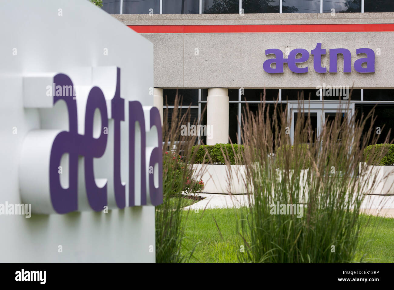 A logo sign outside of a facility occupied by Aetna, Inc., in Blue Bell