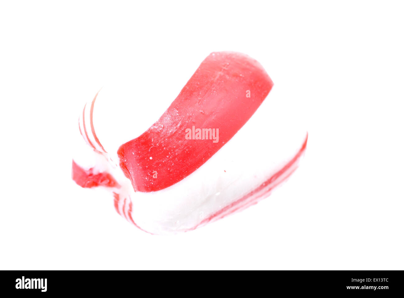 Single peppermint candy isolated on a white background Stock Photo
