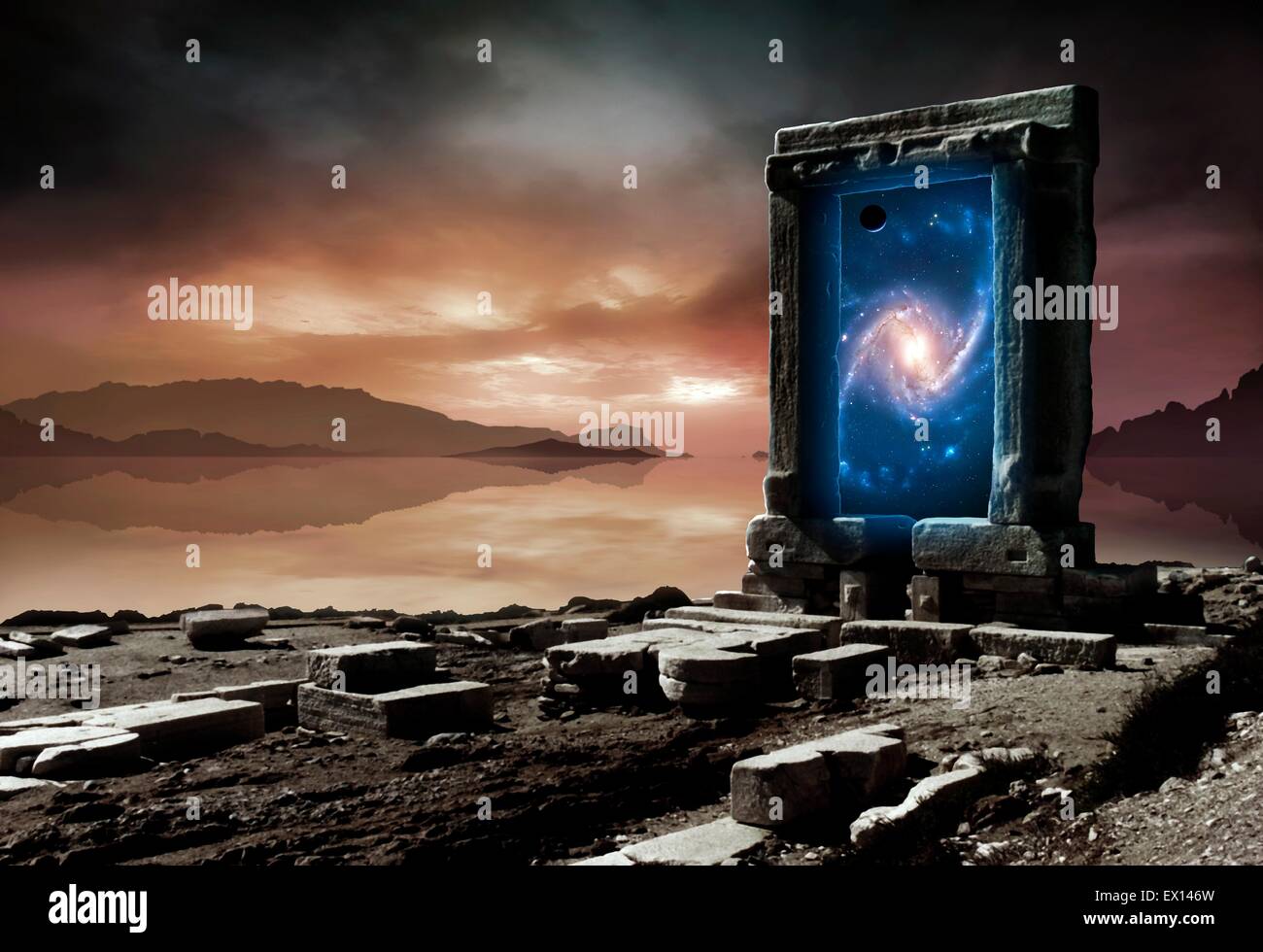 Conceptual artwork representing an inter-dimensional gateway - a portal ...