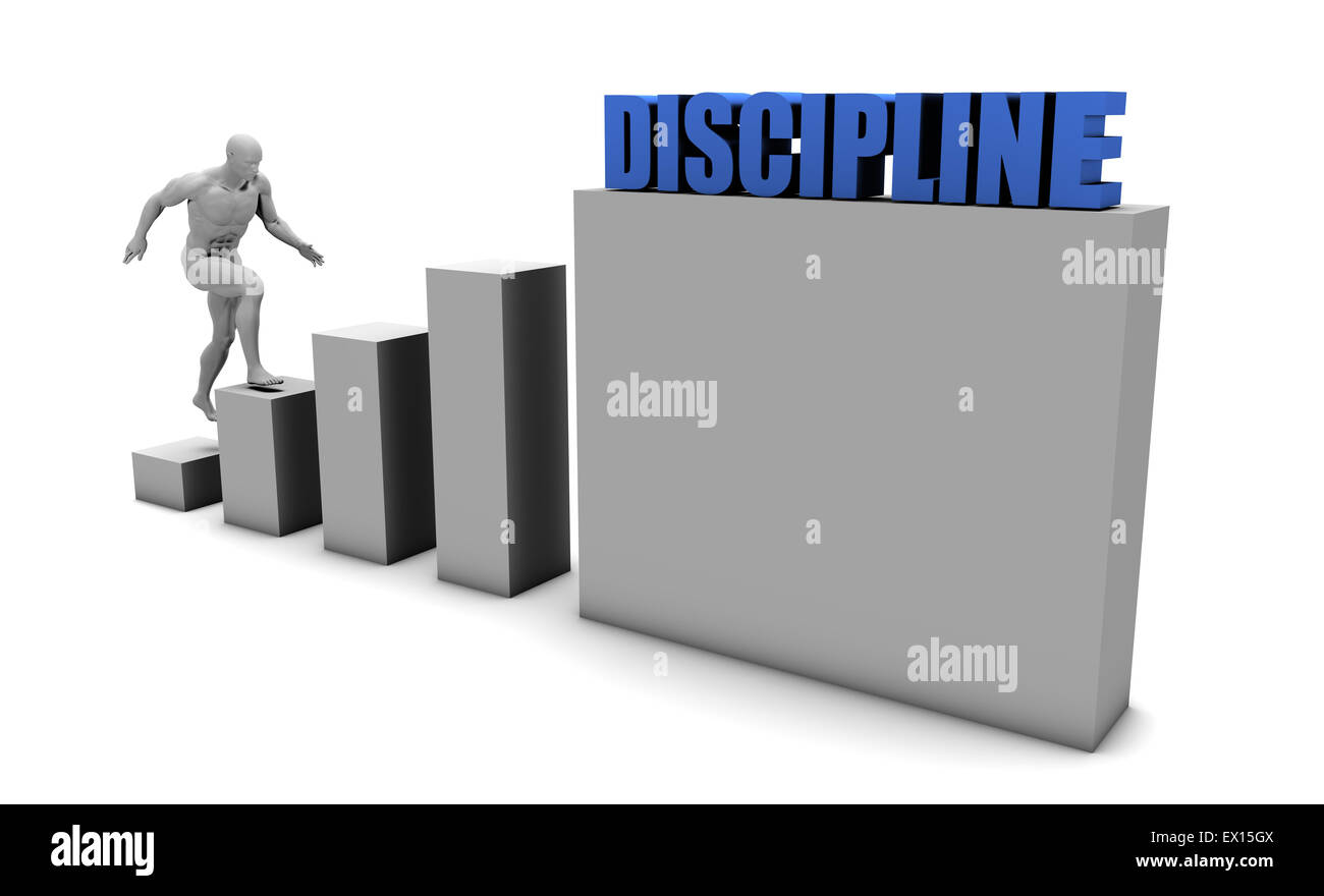 Improve Your Discipline and Increase or Reach Your Goal Stock Photo