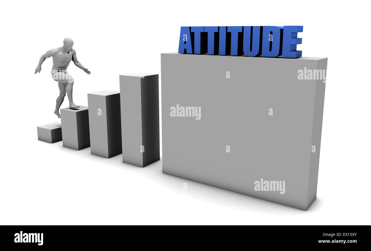 Improve Your Attitude and Increase or Reach Your Goal Stock Photo