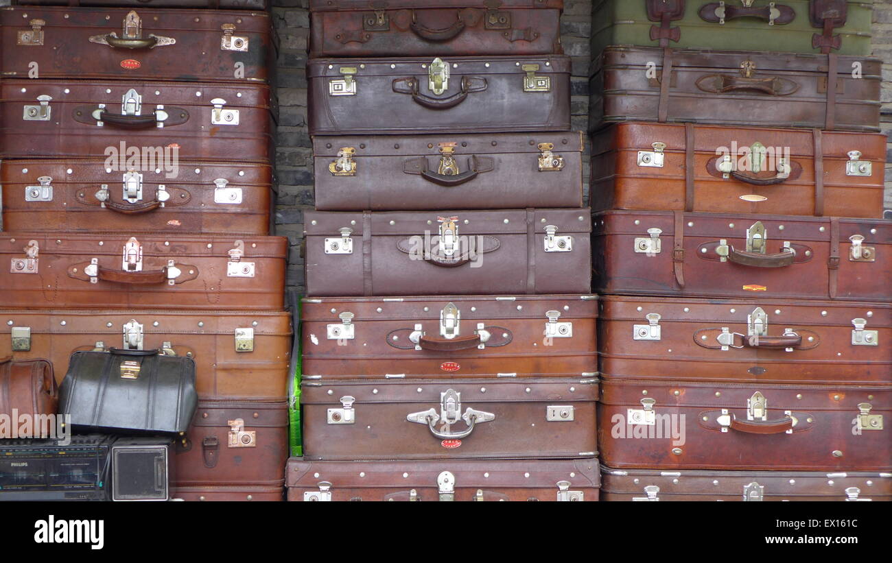 OLD SUITCASES Stock Photo
