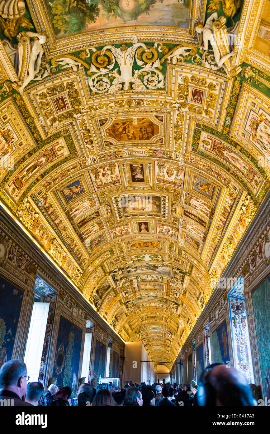 Map Gallery In Vatican Museums Stock Photo Alamy