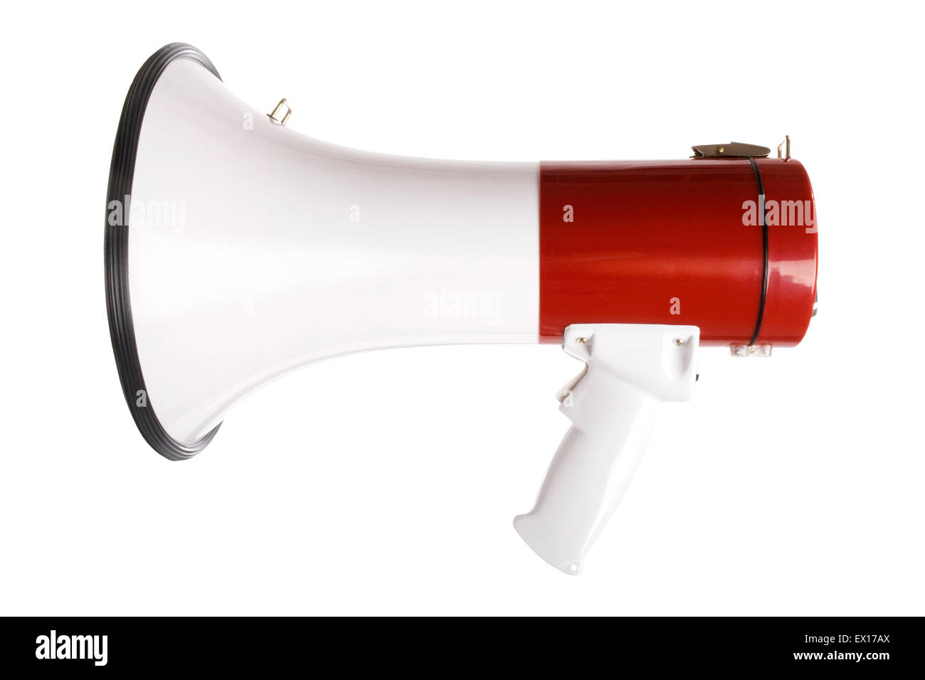 Stock image of red and white megaphone isolated on white Stock Photo