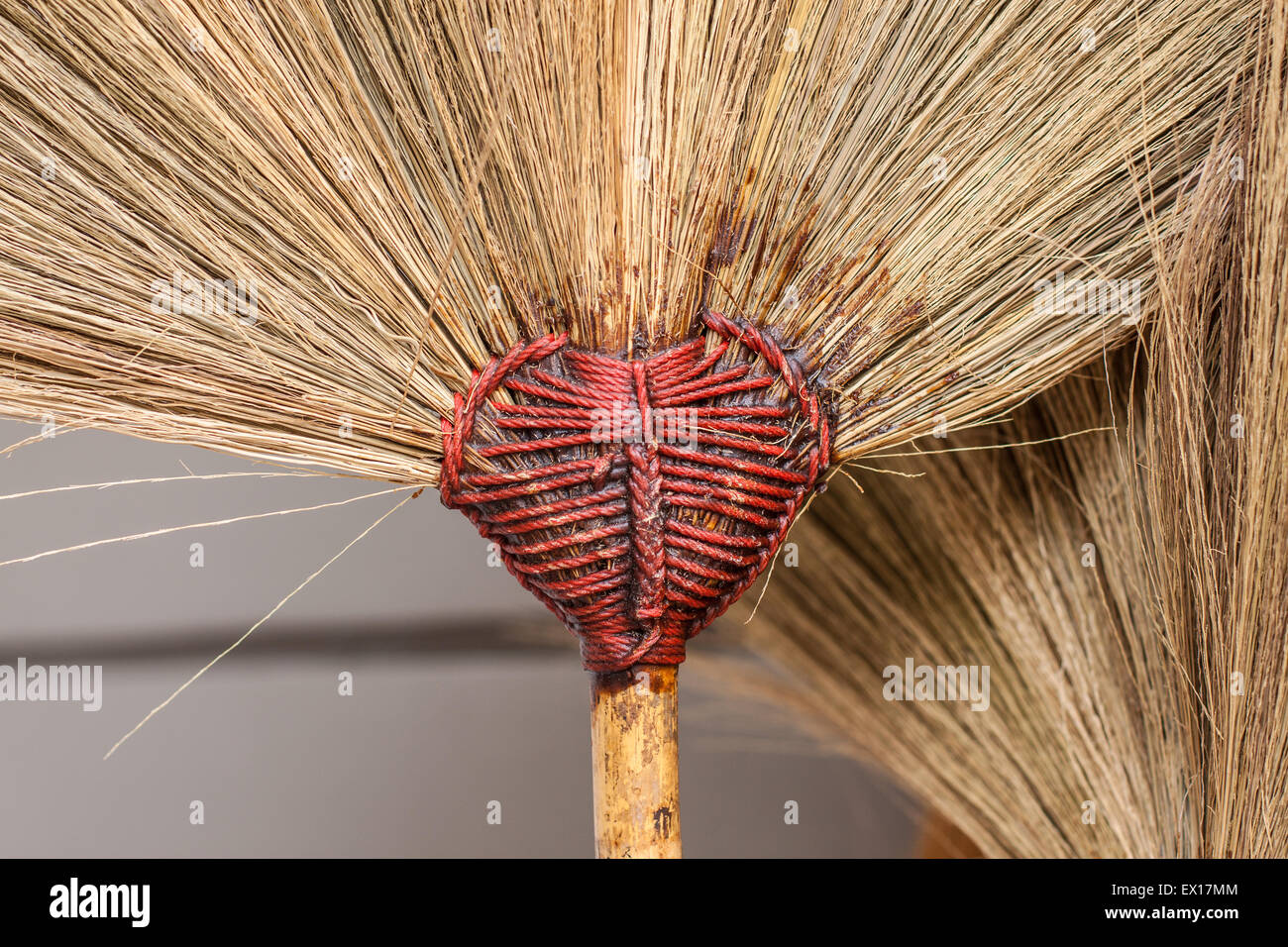 broom made of twigs tied around a stick Stock Photo - Alamy