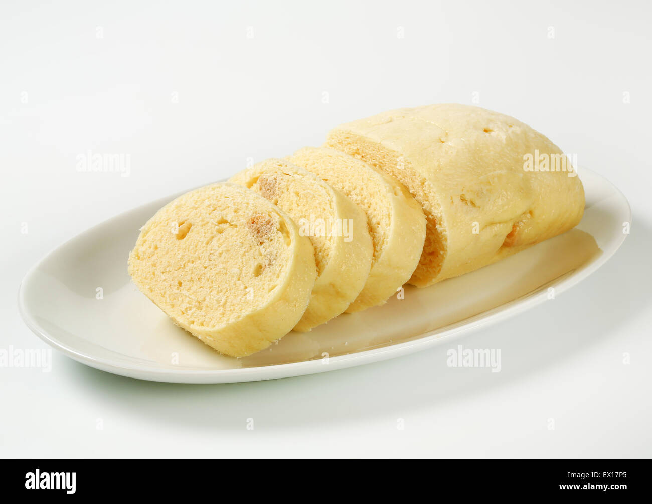 Side dish Raised white bread dumplings Stock Photo Alamy
