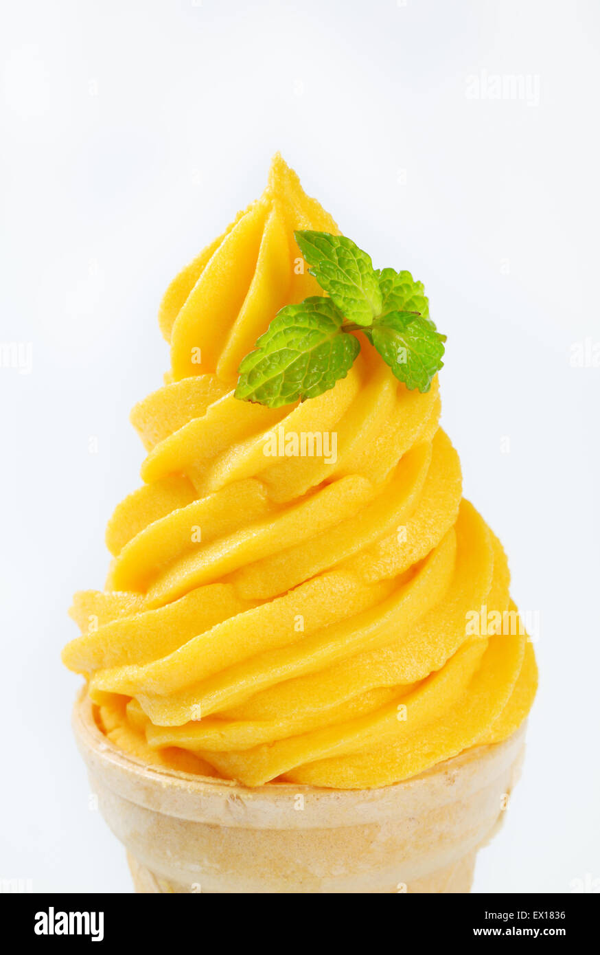 Soft serve ice cream cone Stock Photo