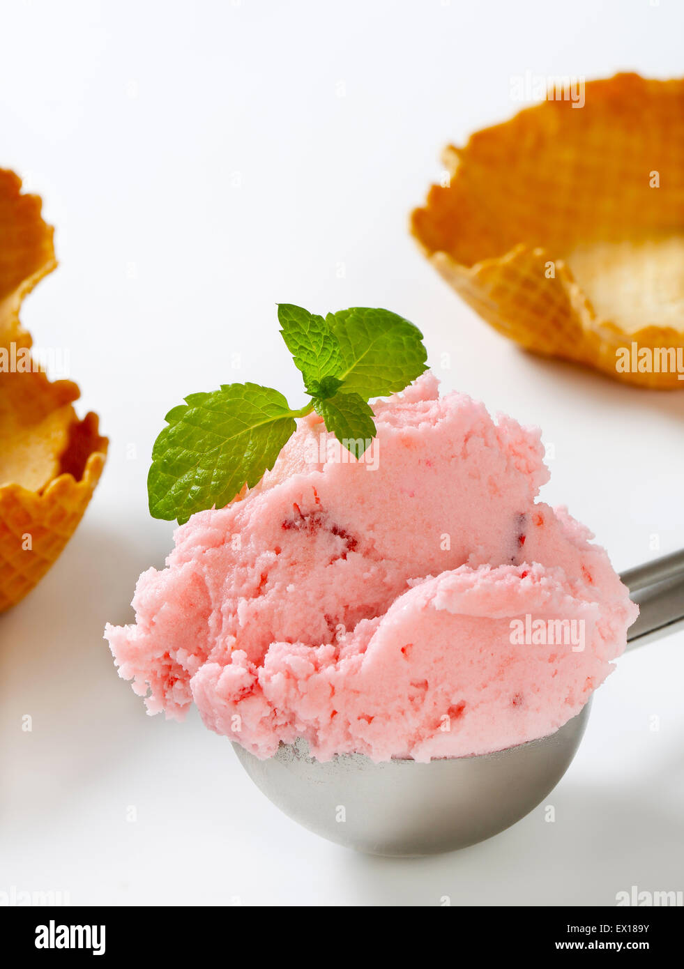 Scoop of pink ice cream - studio shot Stock Photo