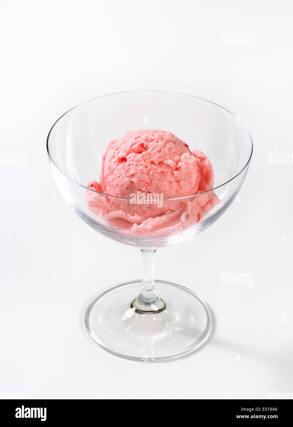 Scoop of strawberry ice cream in a coupe Stock Photo