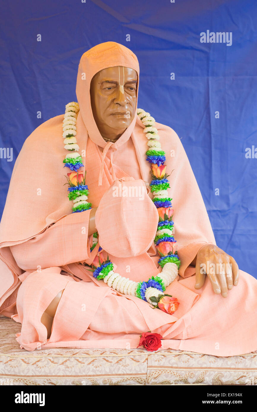 Staue of His Divine Grace A.C. Bhaktivedanta Swami Prabhupada former leader of the Hare Krishna movement Stock Photo