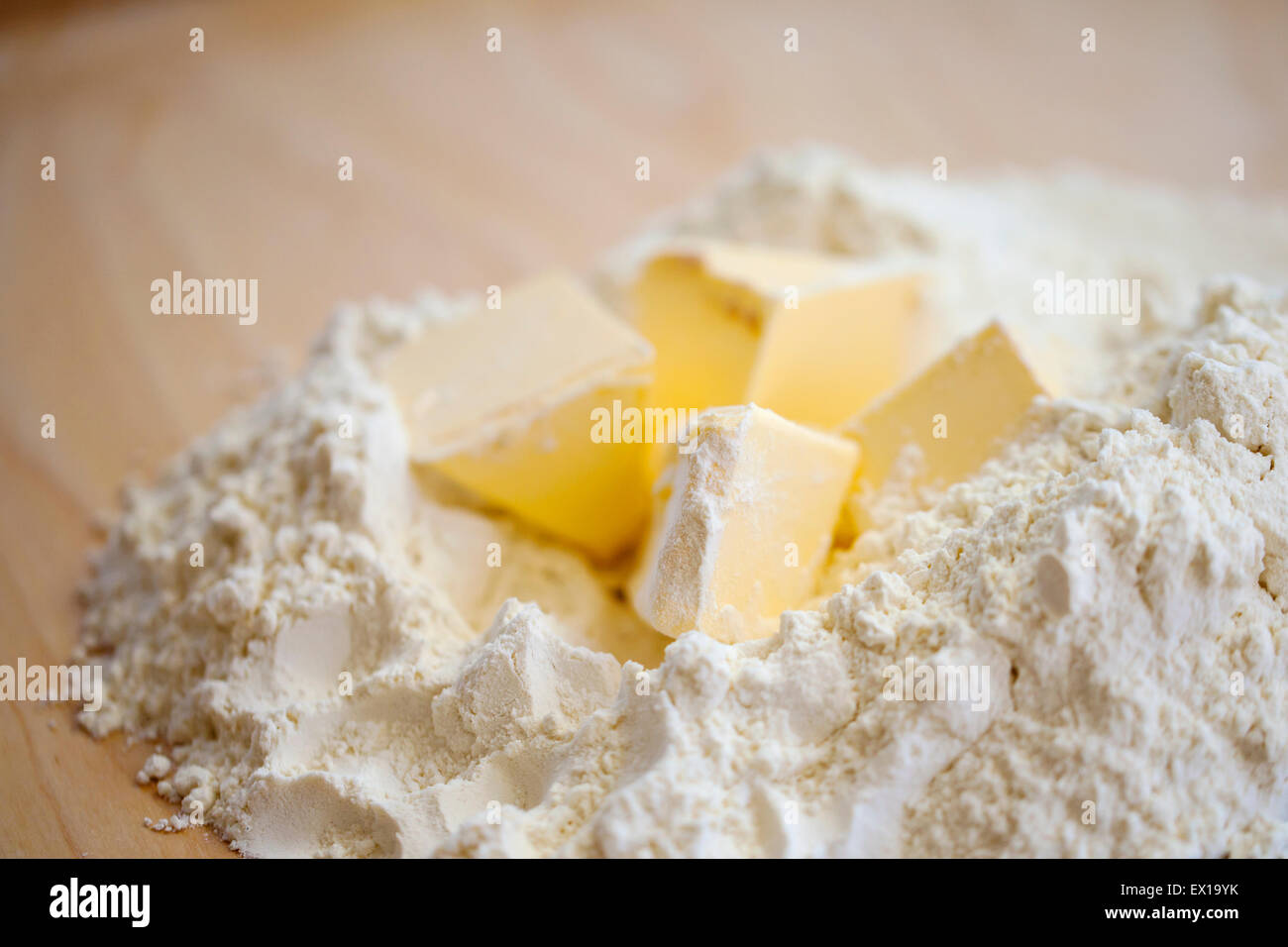 Flour and butter Stock Photo
