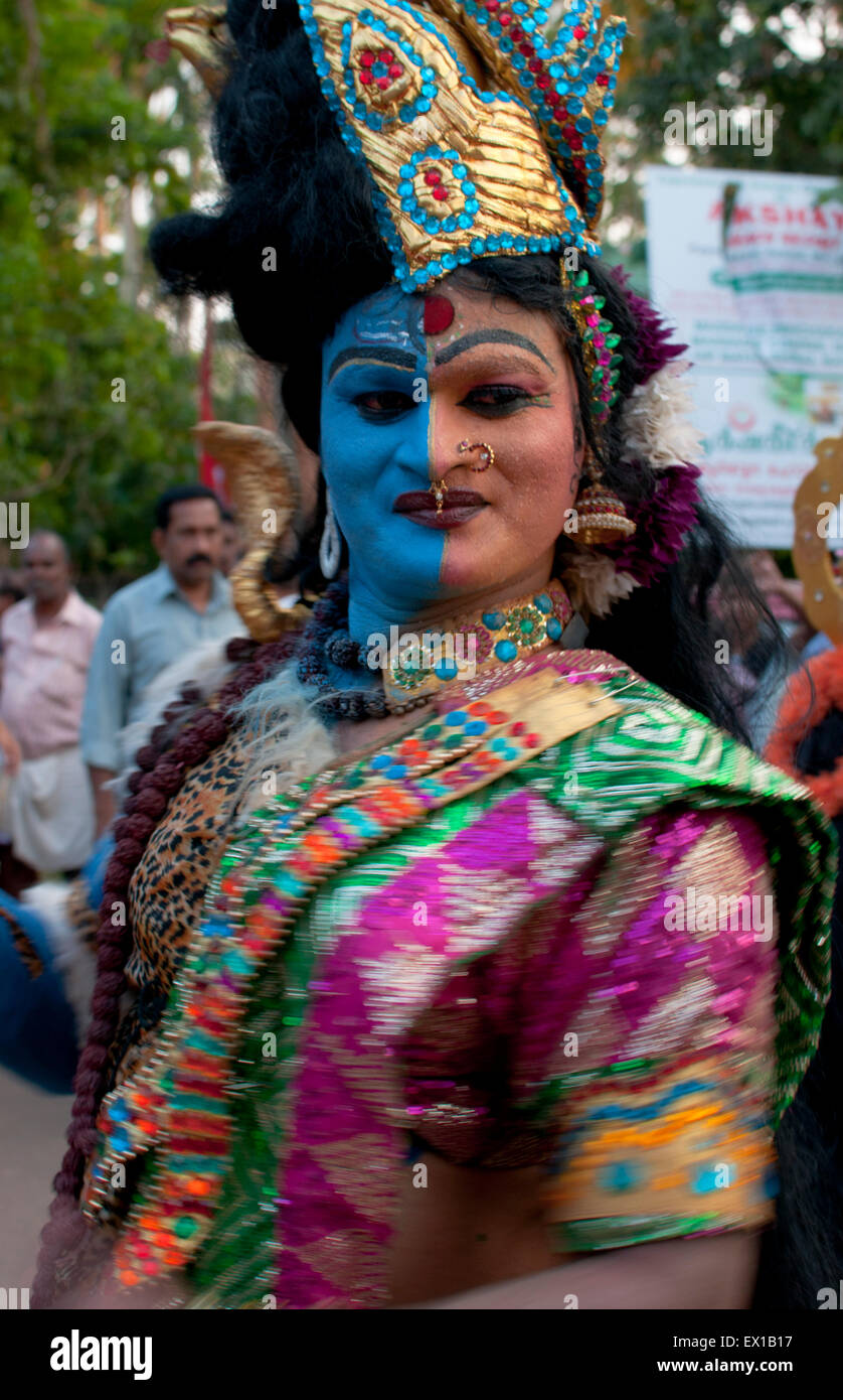 indian god, temple parade, varkala, kerala, south india, asia Stock Photo