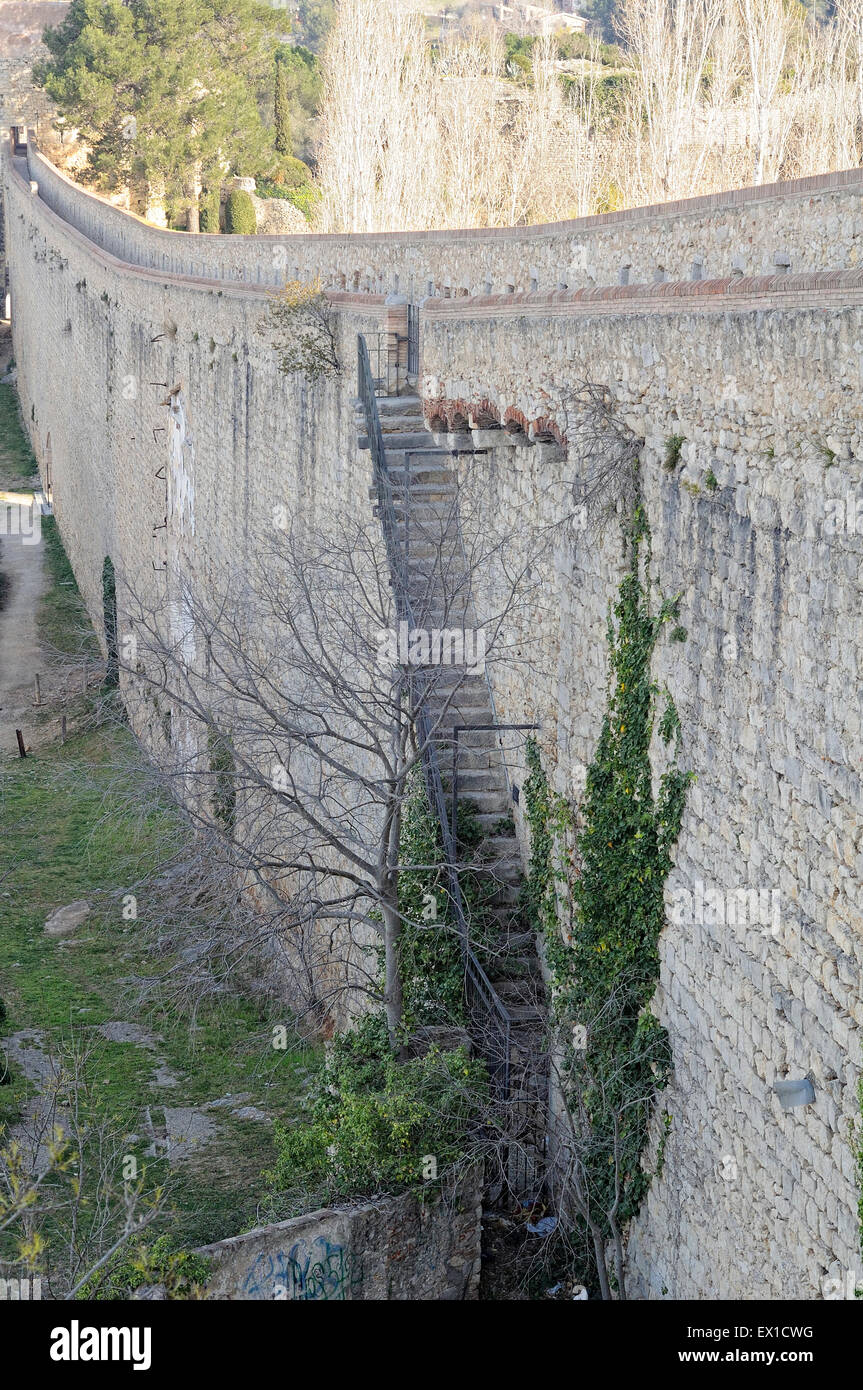 City wall of Gerona, Catalonia, Spain Stock Photo Alamy