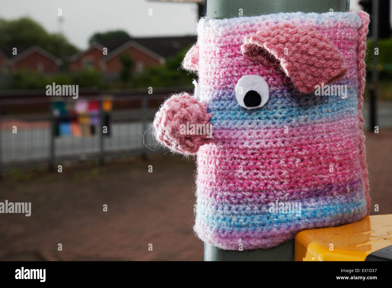 Westhoughton, Lancashire, UK 4th July, 2015 Yarn Bombing Festival. WCN