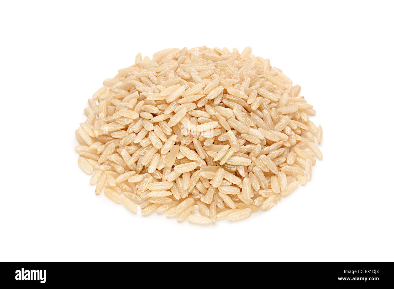 Unpolished rice seed closeup isolated on white Stock Photo