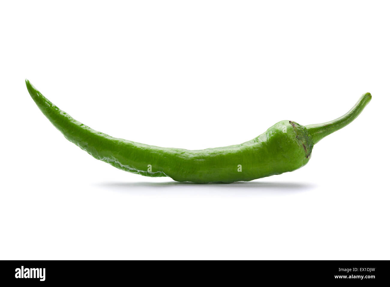 Green chilli pepper isolated on white background Stock Photo