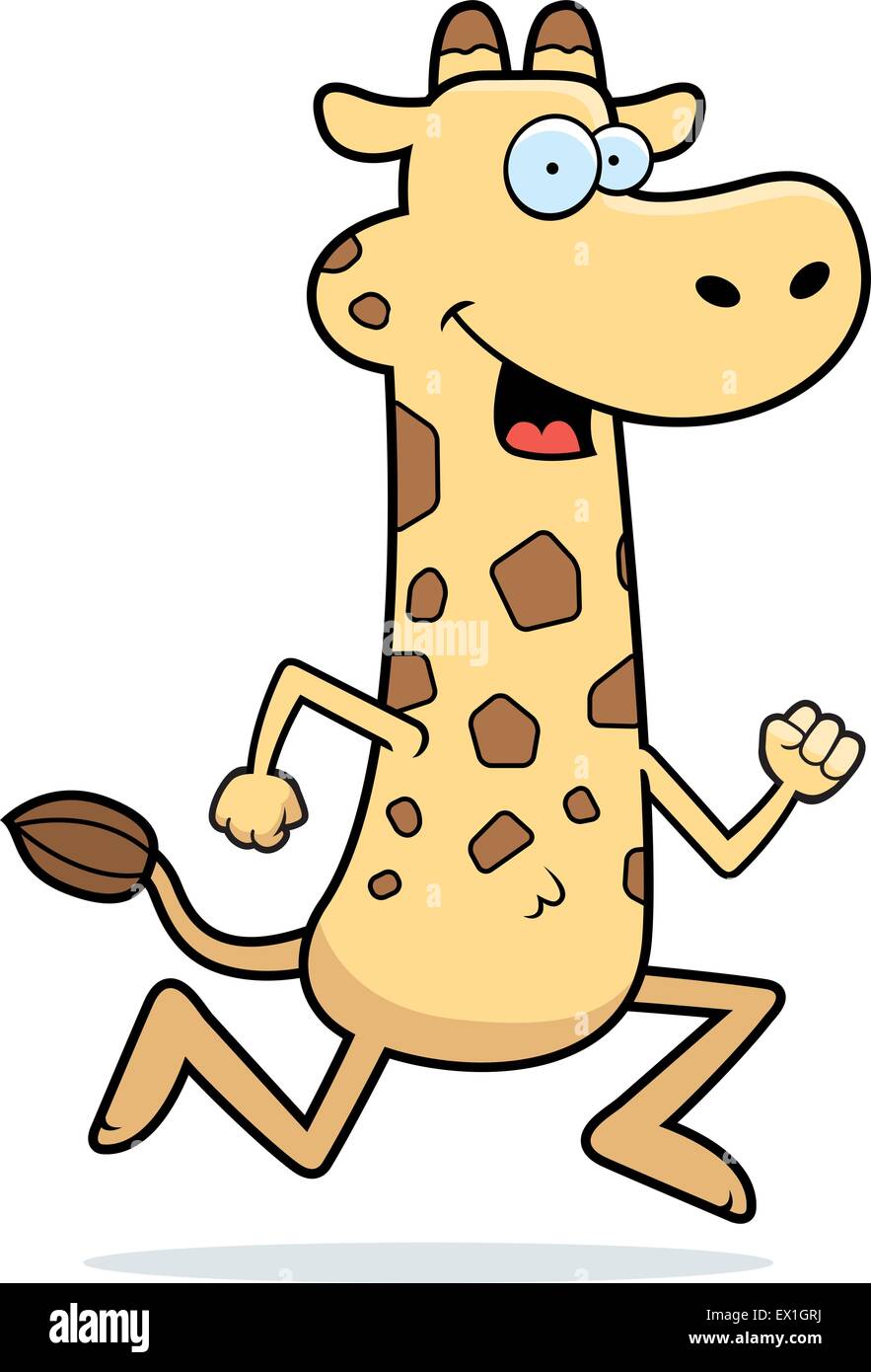 A happy cartoon giraffe running and smiling Stock Vector Image & Art