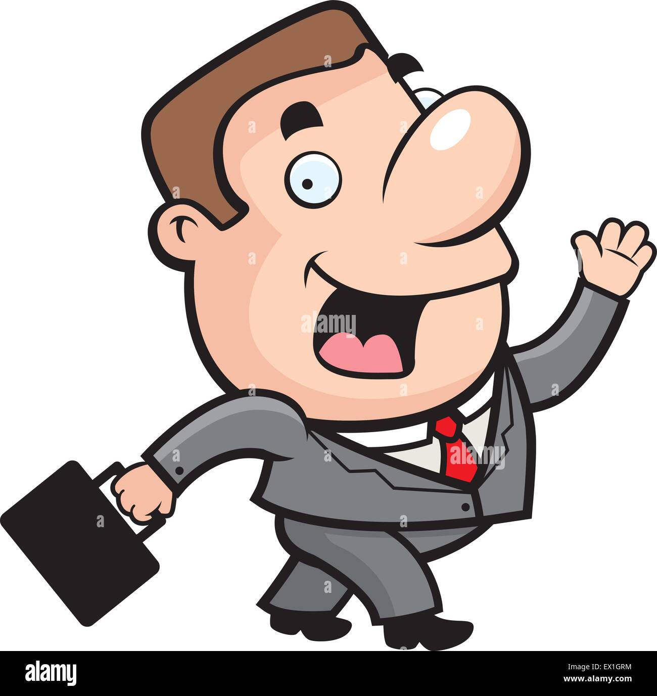A happy cartoon businessman walking and smiling Stock Vector Image & Art -  Alamy