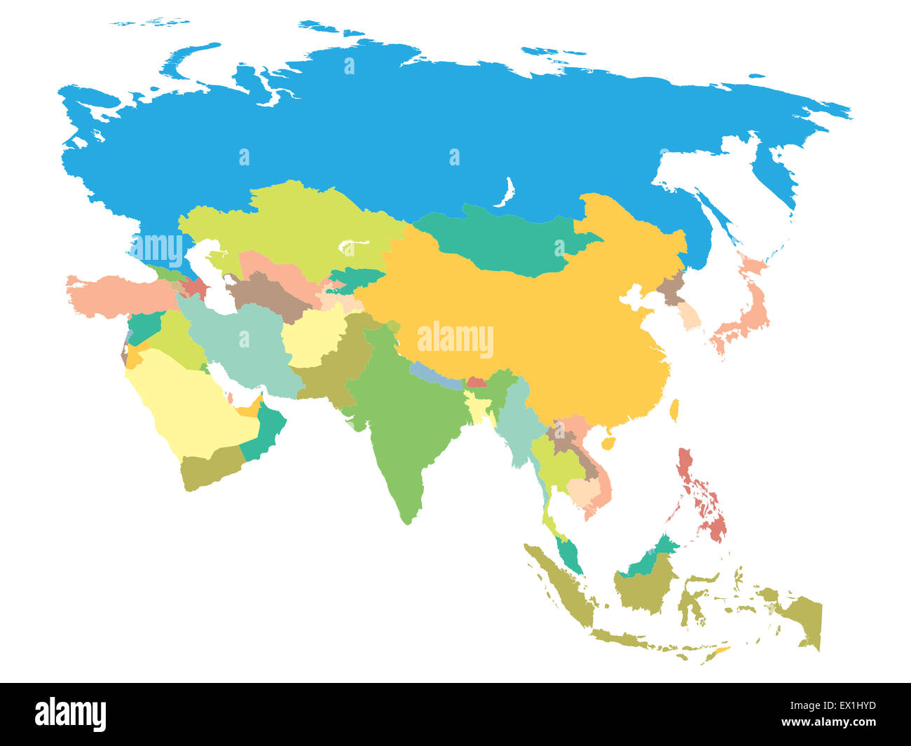Political World Map Of Asia