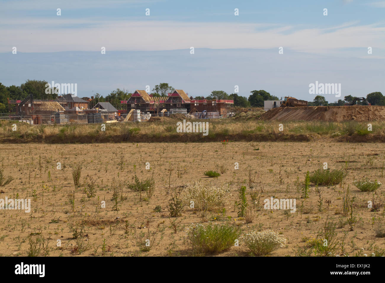 New house building on a green field site. Stalham. Norfolk. East Anglia