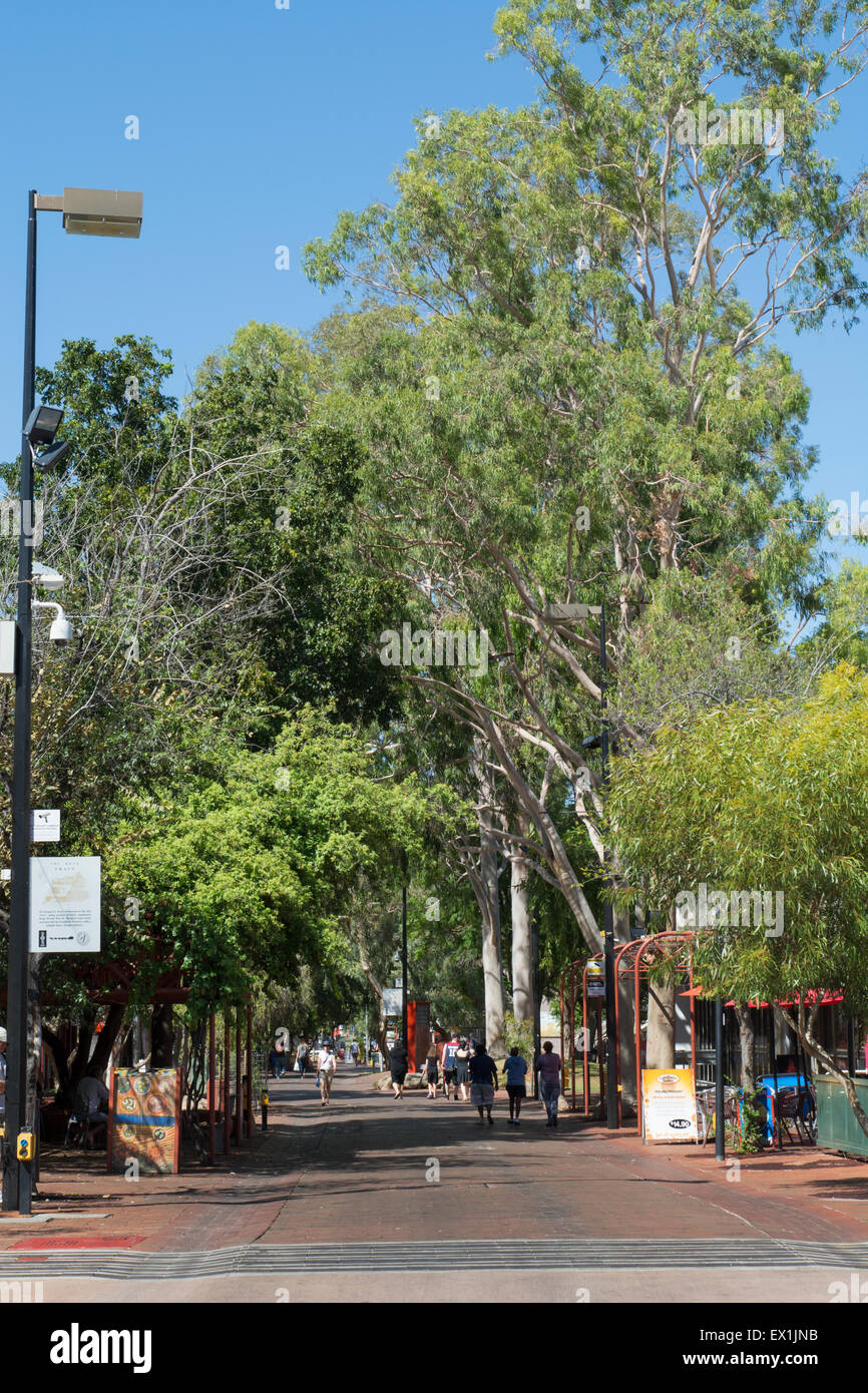Australia, NT, Alice Springs. Downtown Alice Springs. Pedestrian street