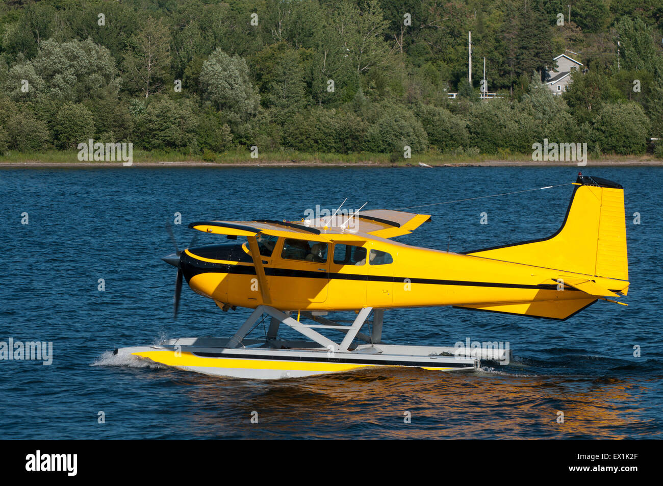 Float plane on a lake Stock Photo Alamy
