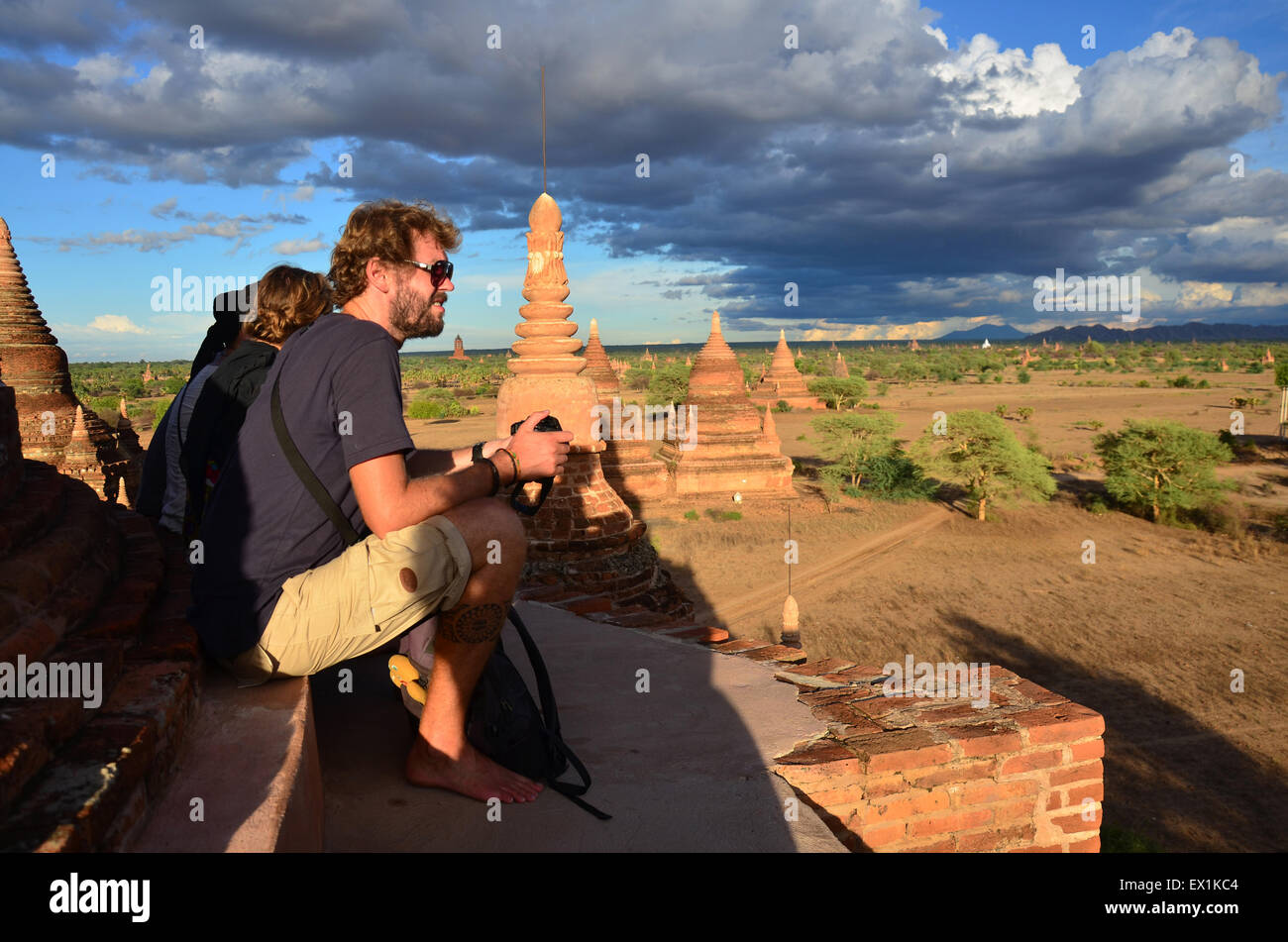 The main tourist destination in Myanmar. The area known as Bagan or bureaucratically as the ‘Bagan Archaeological Zone’ with ove Stock Photo