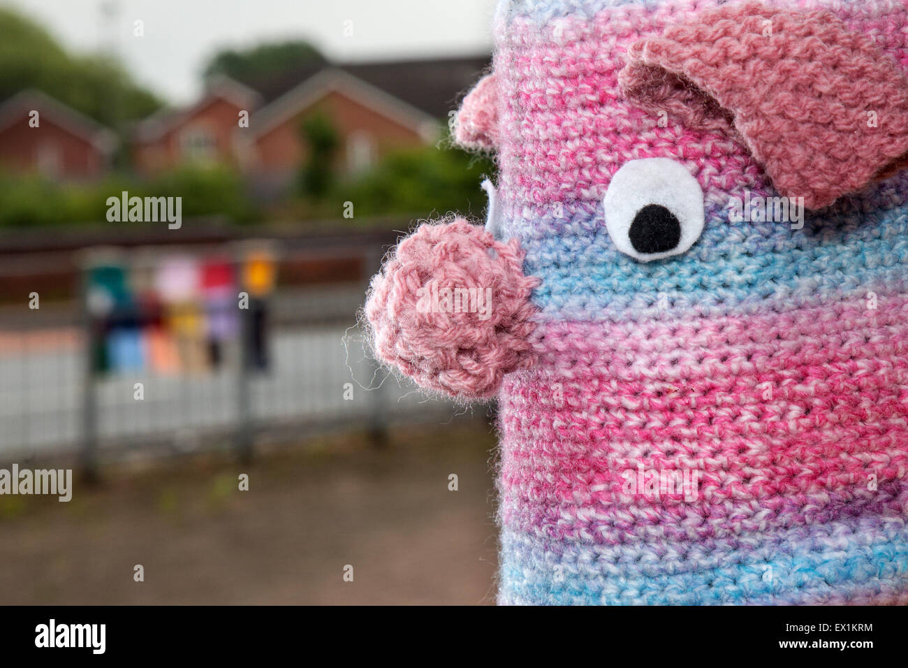 Westhoughton, Lancashire, UK 4th July, 2015 Yarn Bombing Festival. WCN