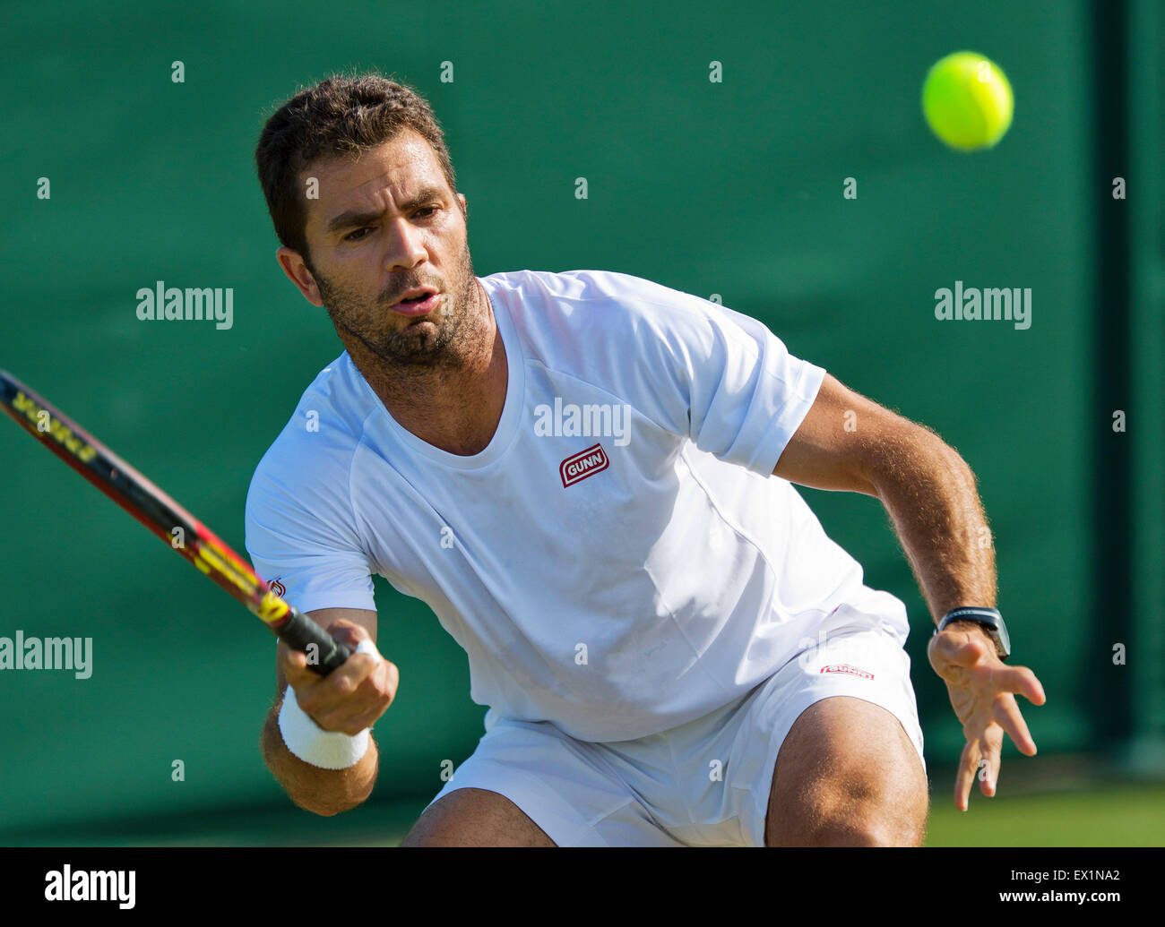 Wimbledon, London, UK. 04th July, 2015. Tennis, Wimbledon, Jean-Julian ...