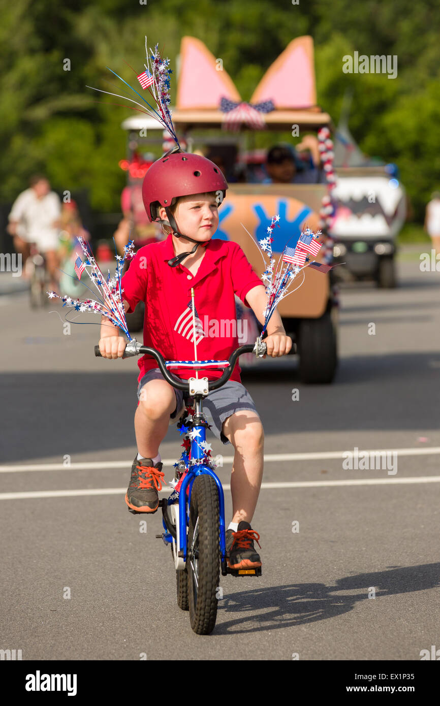 Parade boy bicycle flags bunting hires stock photography and images