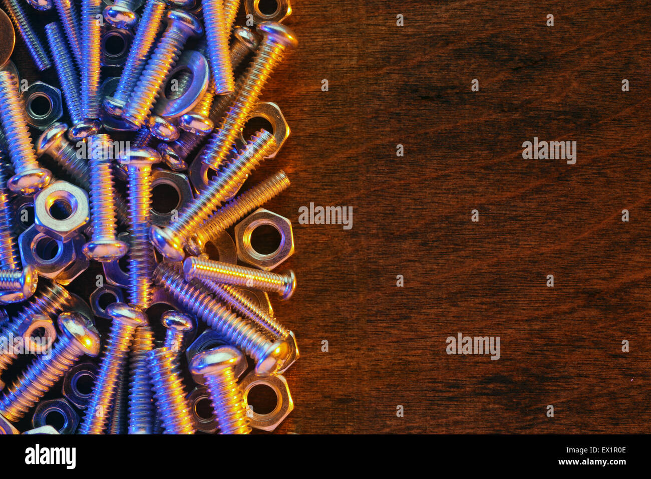 Nuts and bolts background Stock Photo