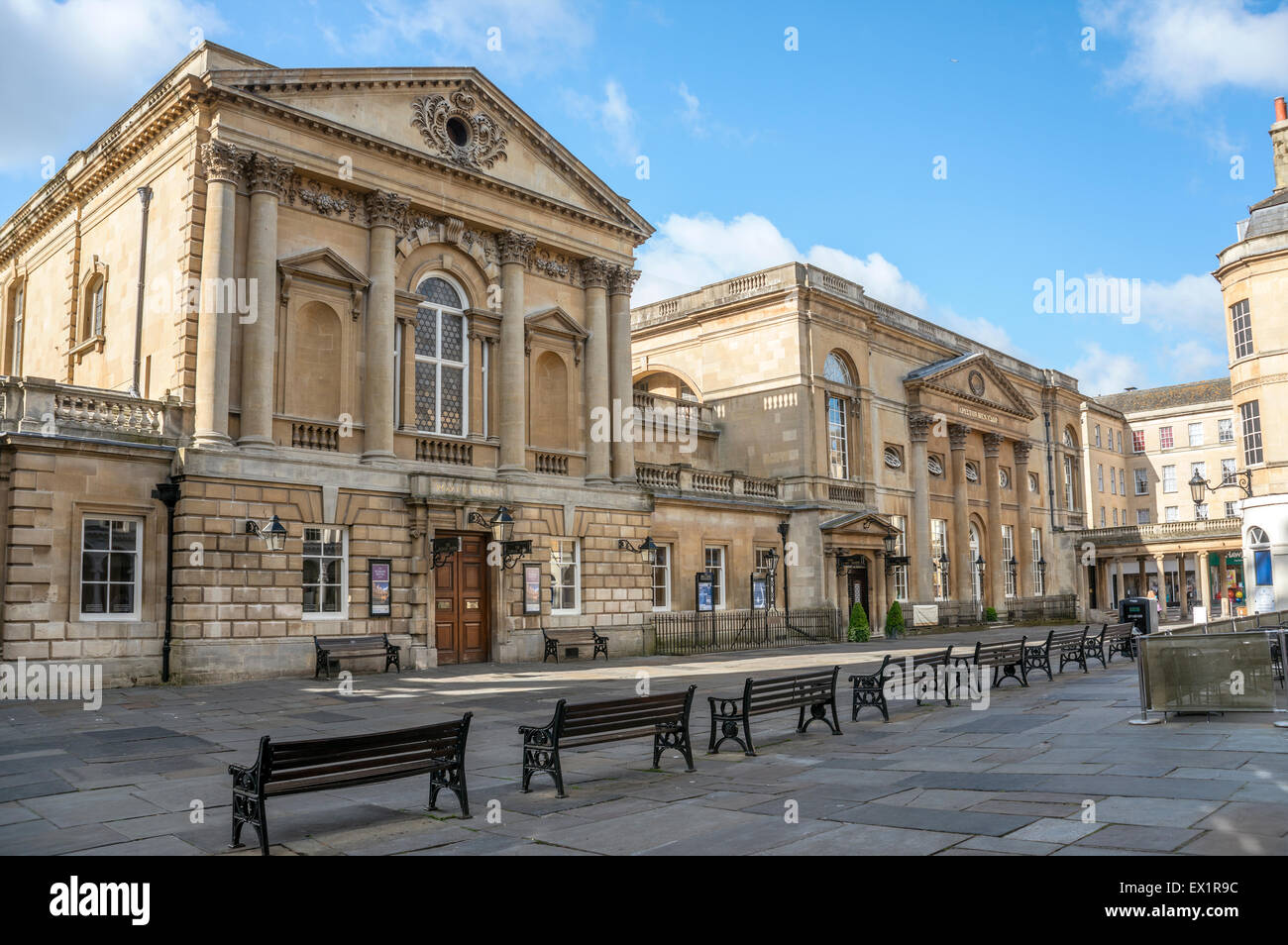 The Roman Baths complex, a site of historical interest in the English city of Bath, Somerset, England. Stock Photo