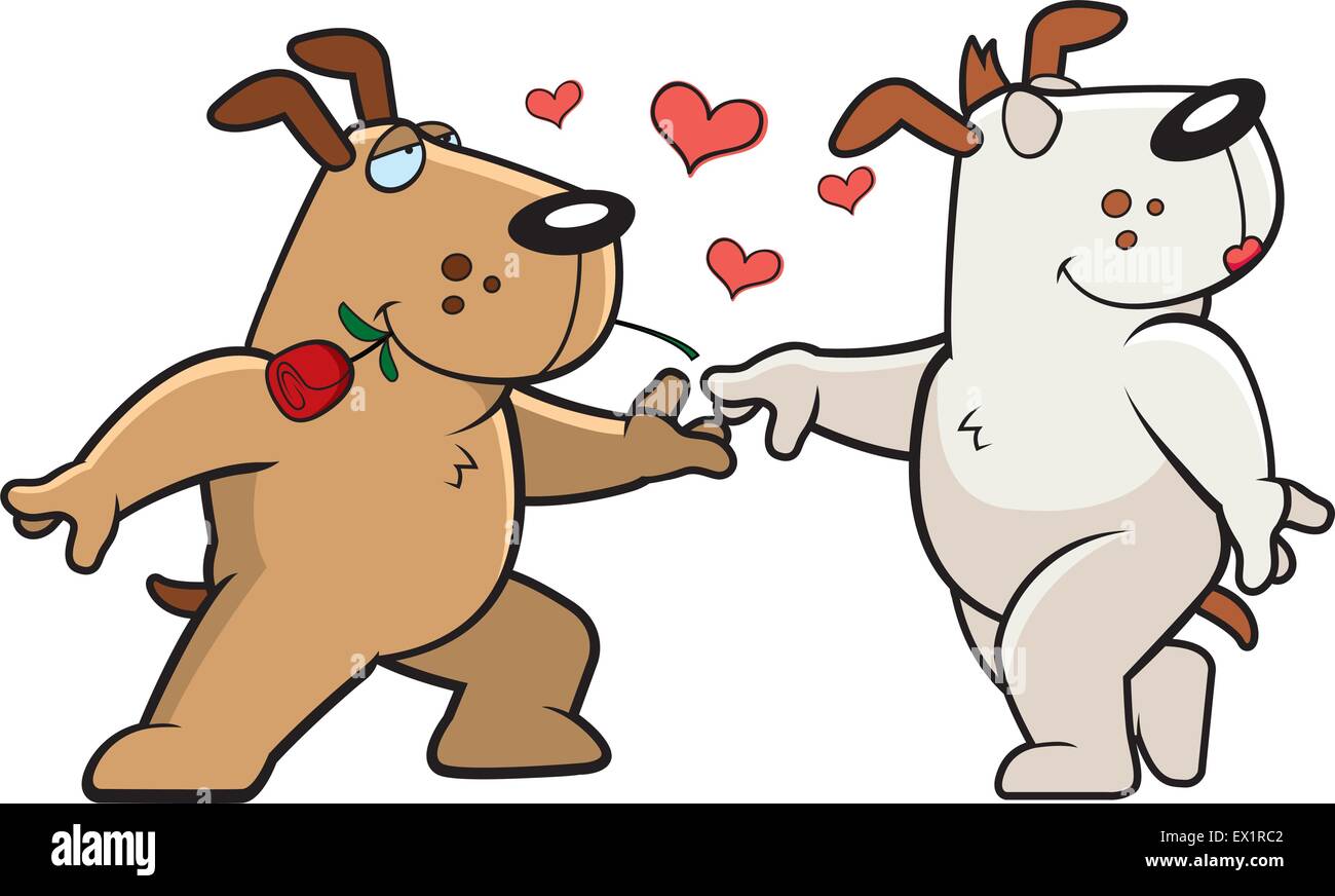 Two happy cartoon dogs in love with each other Stock Vector Image & Art -  Alamy