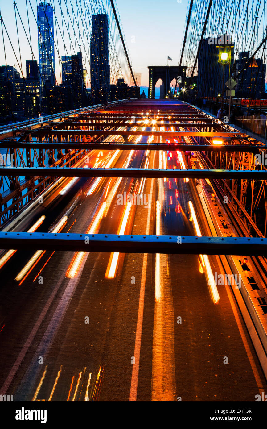Bright lights of New York City at night Stock Photo - Alamy