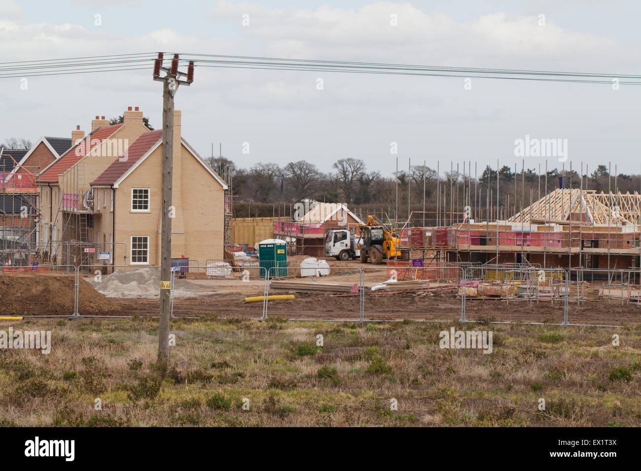 New Housing Development. Wroxham. Norfolk. Greenfield site. East Anglia