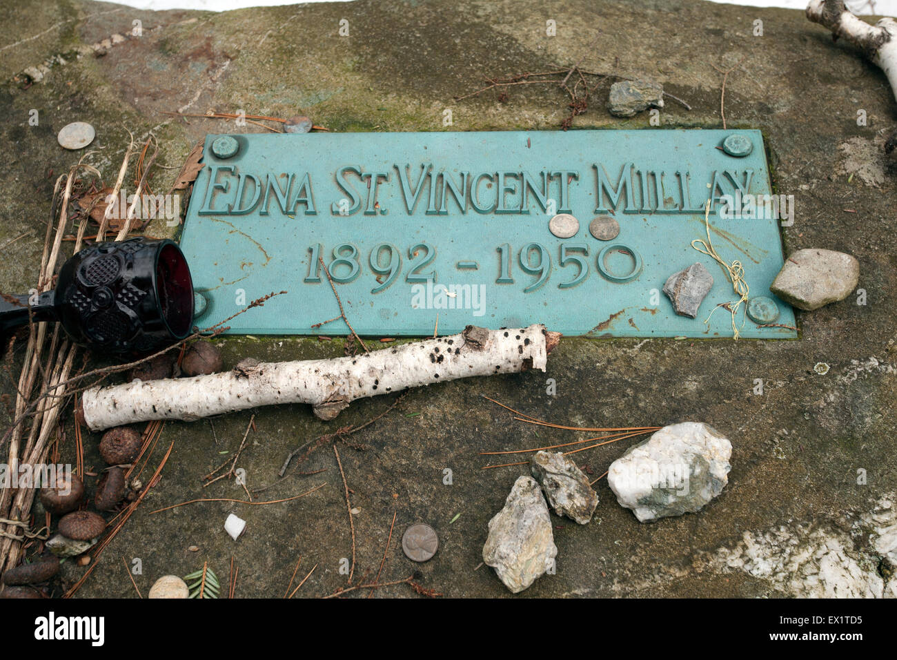 The grave of Edna St. Vincent Millay and her husband, Eugen Jan