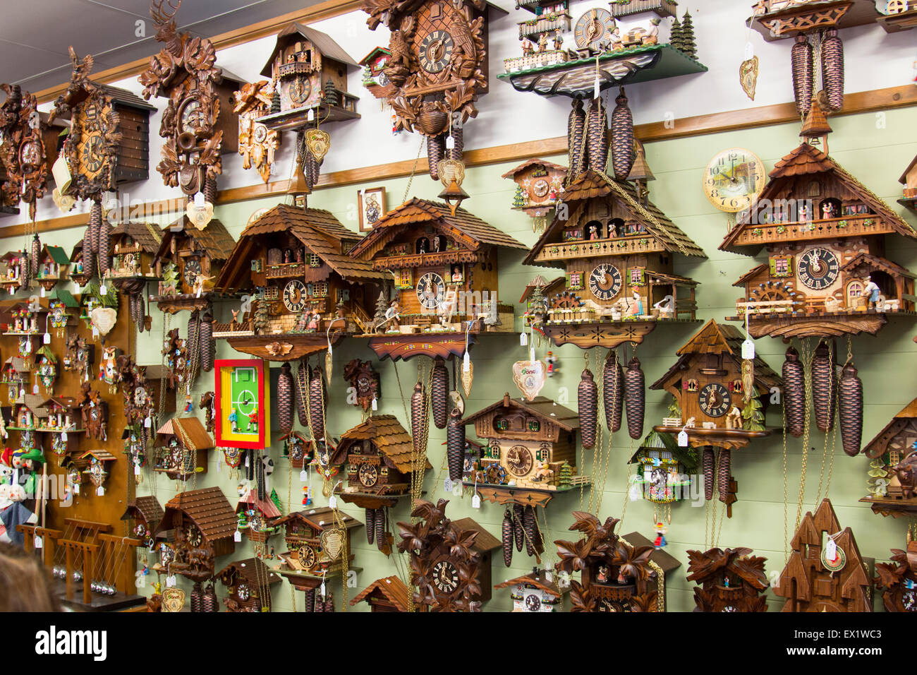 Cuckoo clocks for sale in a store in the regional new south wales town