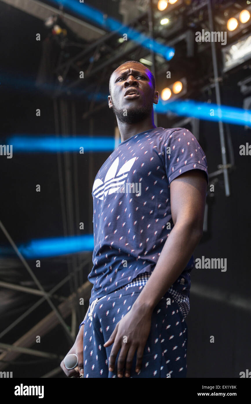 London, UK, 4th July 2015. STORMZY, New Look Wireless Festival, Finsbury  Park Credit: Robert Stainforth/Alamy Live News Stock Photo - Alamy