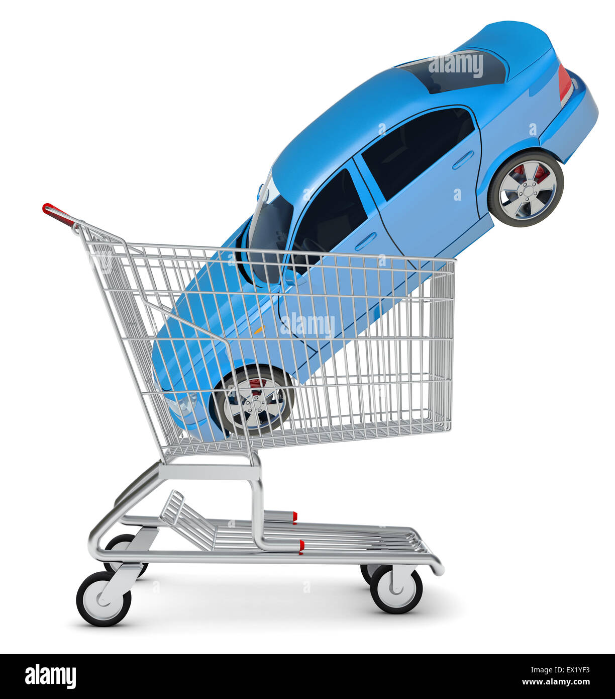 Car in shopping cart Stock Photo Alamy