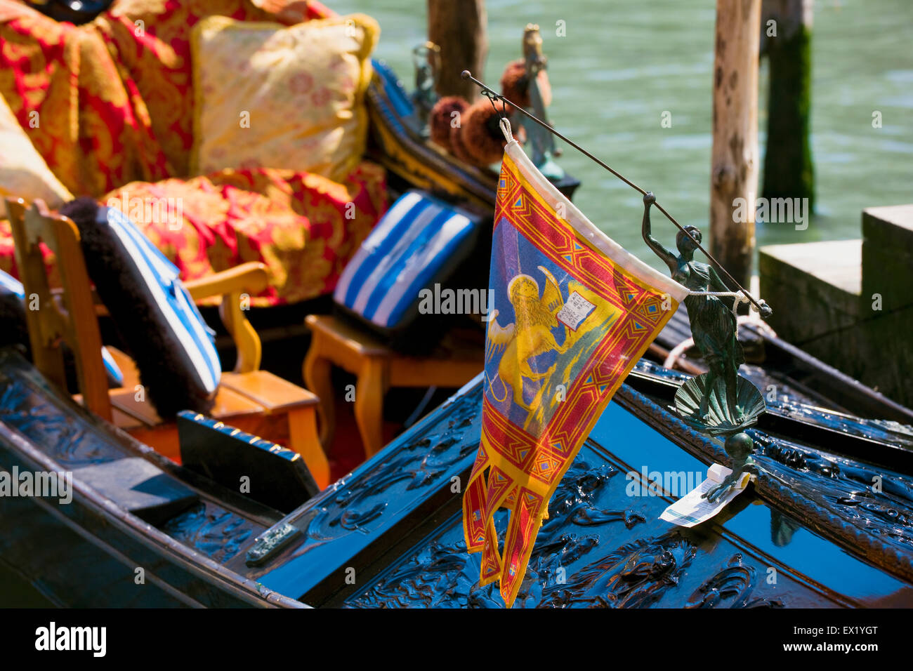 Venetian gondola detail venice hi-res stock photography and images - Alamy