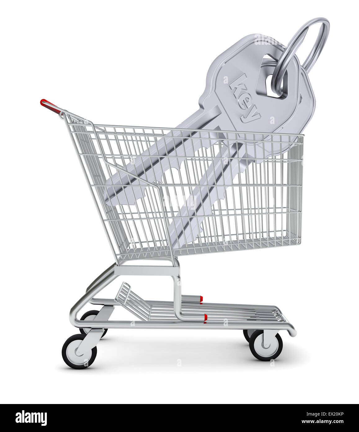 Keys in shopping cart Stock Photo Alamy