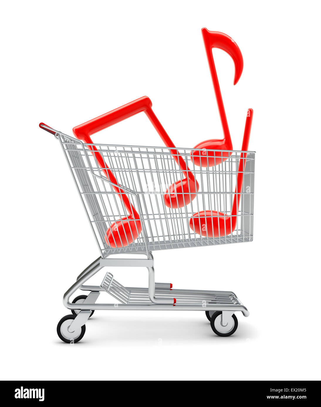 Music notes in shopping cart Stock Photo - Alamy