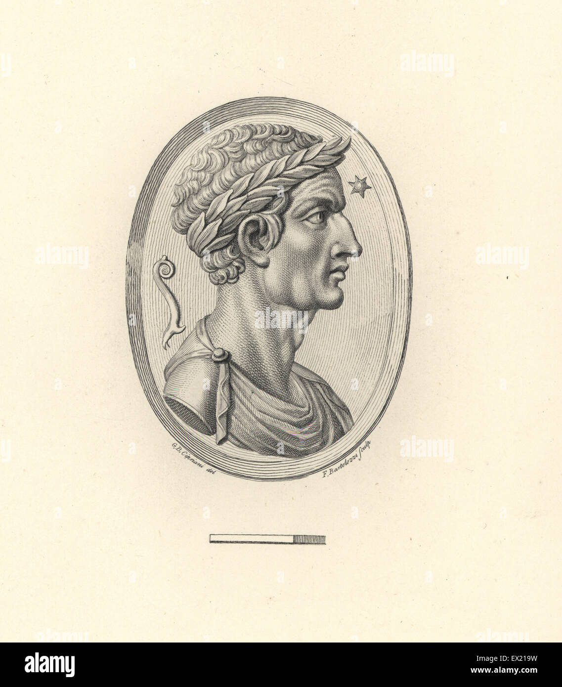 Julius Caesar, Roman statesman, general and writer, in laurel wreath