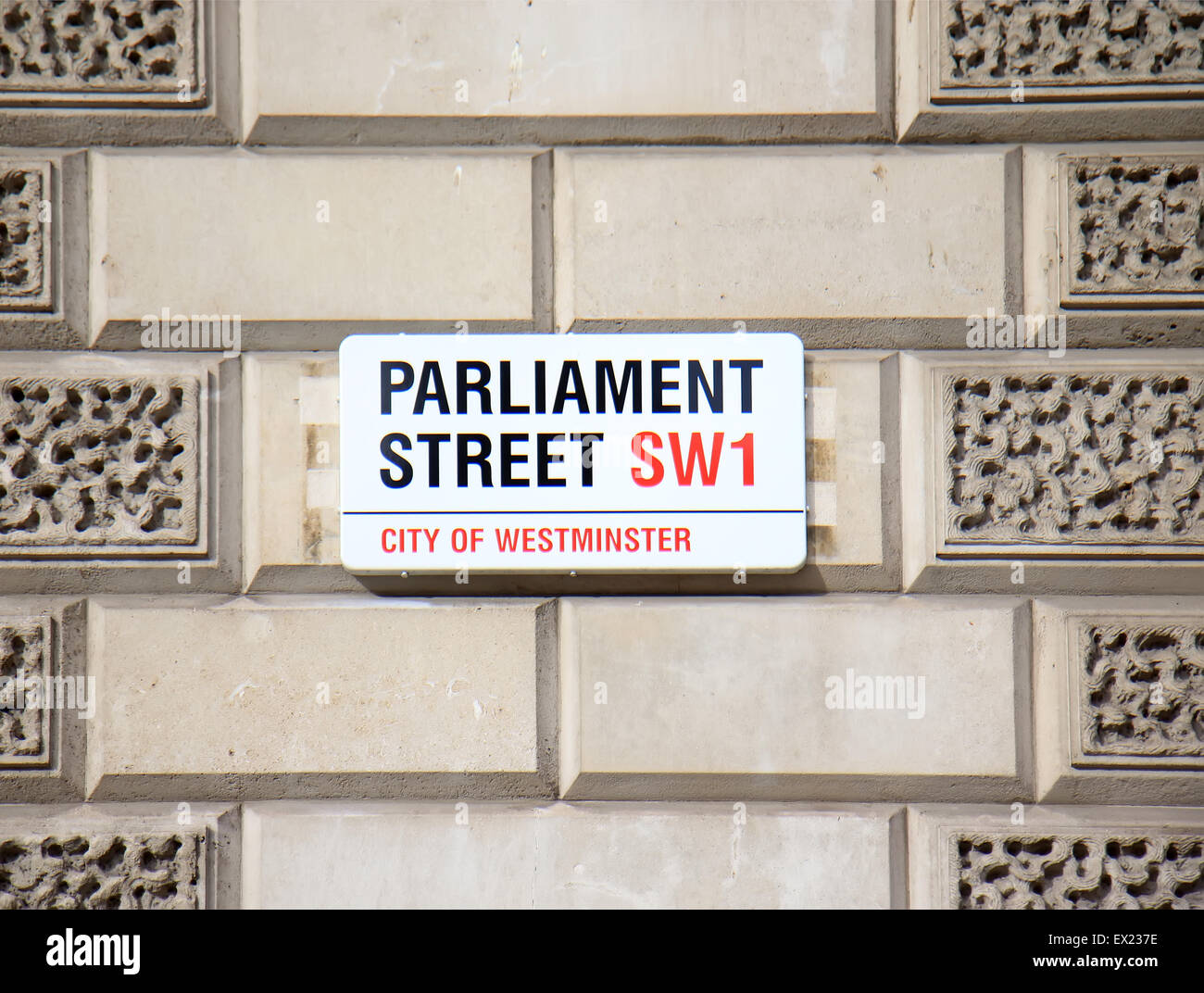 Parliament street sign Stock Photo